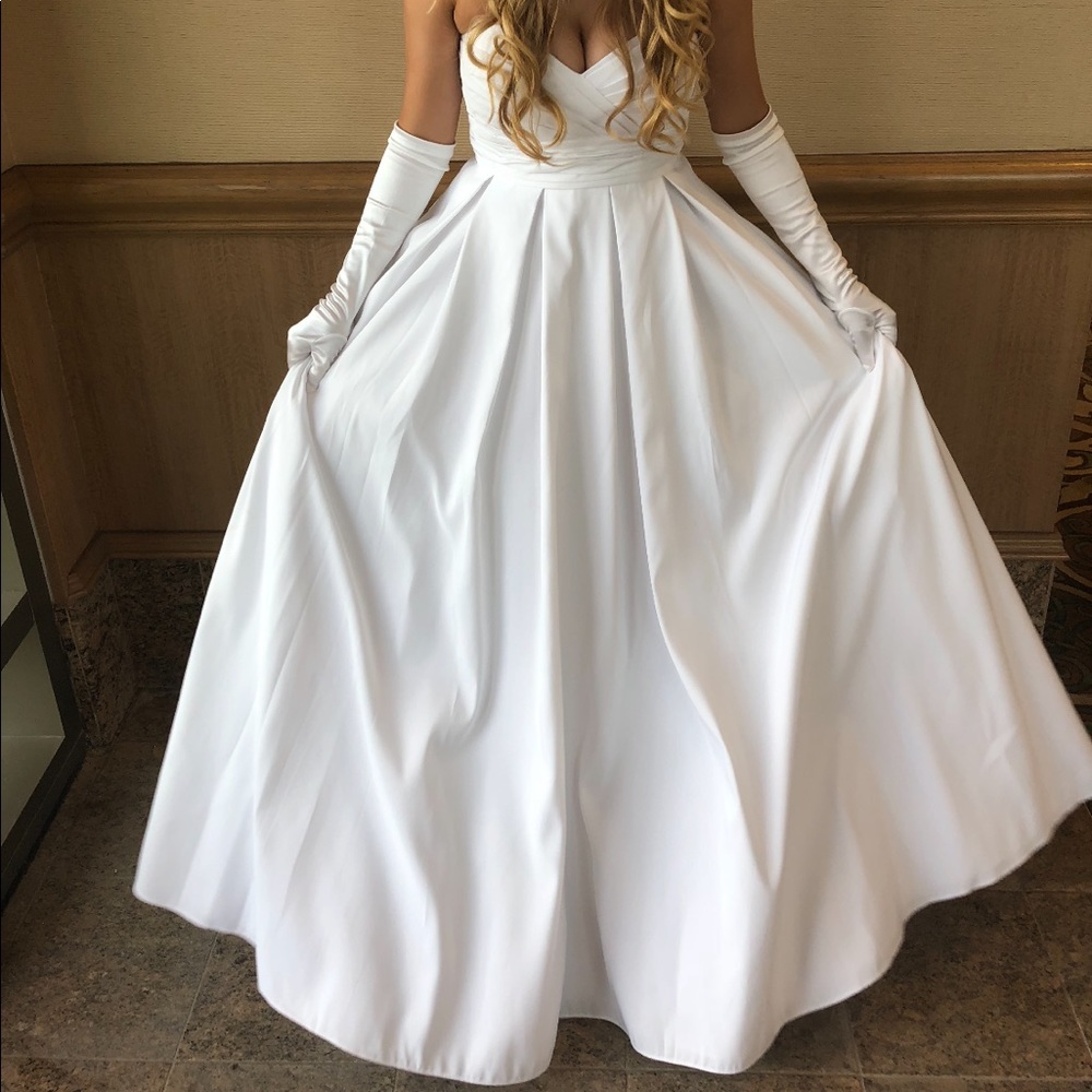 Floor Length White Ball Gown